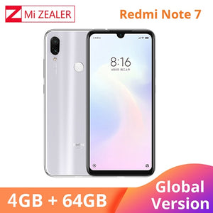 Global Version White Xiaomi Redmi Note 7 4GB RAM 64GB ROM 5V 2A QC charge Mobile Phone Snapdragon 660 4000mah 48MP Xiomi Camera